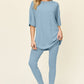 Double Take Full Size Round Neck Dropped Shoulder T-Shirt and Leggings Set