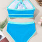 Sandn'Sun Crisscross Round Neck Two-Piece Swim Set