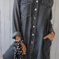 Full Size Pocketed Button Up Long Sleeve Denim Jacket