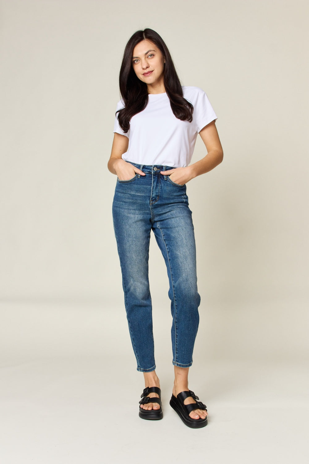 Judy Blue Full Size Tummy Control High Waist Slim Jeans *