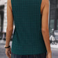 Solid Notched Sleeveless Blouse