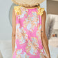 BiBi Printed V Neck Ruffled Tank - Brand BiBi