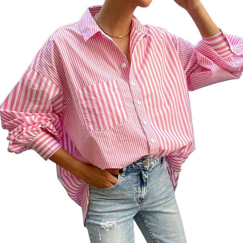 Striped Button Down Long Sleeve Shirt