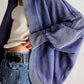 Exposed Seam Open Front Batwing Sleeve Hooded Cardigan