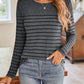Striped Round Neck Long Sleeve T-Shirt