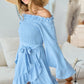 BiBi Smocked Ruffled Front Tie Mini Dress - Brand BiBi