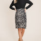 BOMBOM Leopard Color Block Knit Dress