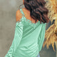 Lace Detail Cold Shoulder Long Sleeve T-Shirt