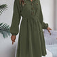 Collared Neck Long Sleeve Dress with Pockets