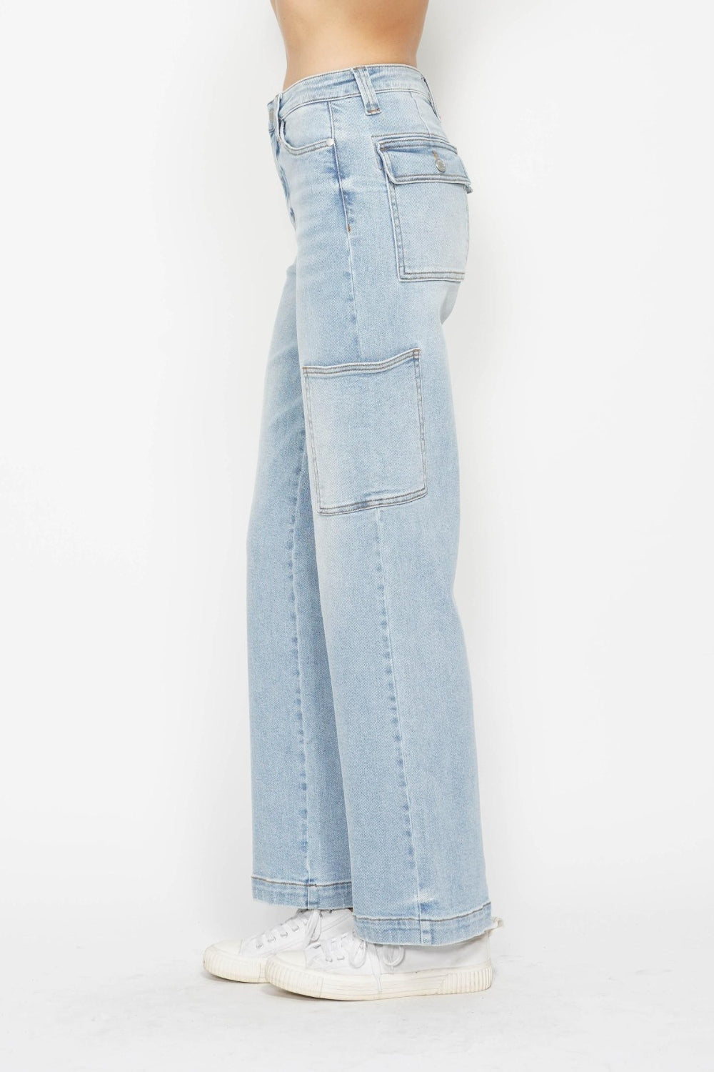 Judy Blue Full Size High Waist Straight Cargo Jeans *
