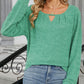 Full Size Cutout Round Neck Long Sleeve T-Shirt