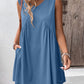 Ivy Lane Ruched V-Neck Sleeveless Mini Dress
