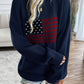 Devine US Flag Round Neck Long Sleeve Knit Top