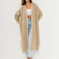 Open Front Long Sleeve Longline Cardigan