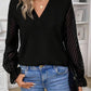 V-Neck Flounce Sleeve Blouse