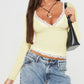 Devine Lace Detail V-Neck Long Sleeve T-Shirt