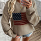 Devine US Flag Round Neck Long Sleeve Knit Top