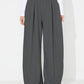 Elastic Waist Wide Leg Pants with Pockets