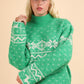 VERY J Christmas Element Mock Neck Long Sleeve Sweater