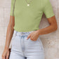 Mandy Ribbed Round Neck Short Sleeve Knit Top