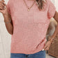 Plaid Pocketed Round Neck Sweater