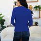 Ruched Mock Neck Long Sleeve T-Shirt