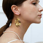 Brass Cutout Leaf Shape Earrings