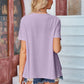 Eyelet Open Front Short Sleeve Cover Up