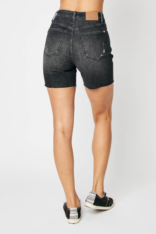 Judy Blue Full Size High Waist Tummy Control Denim Shorts *