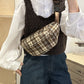 Plaid Adjustable Strap Crossbody Bag