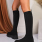 Round Toe Platform Woven Boots