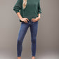 Double Take Textured Kangaroo Pocket Long Sleeve Hoodie