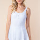 White Birch Off White Sleeveless Performance Knit Swim Dress