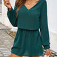 Cutout V-Neck Long Sleeve Mini Dress