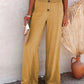 Full Size Decorative Button High Waist Pants