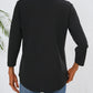 Notched Three-Quarter Sleeve Top