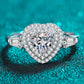 1 Carat Moissanite 925 Sterling Silver Heart Ring