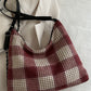 Plaid Adjustable Strap Handbag