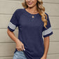 Striped Round Neck Short Sleeve T-Shirt