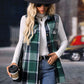 Plaid Button Up Vest Coat