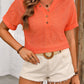 Eyelet V-Neck Short Sleeve Top