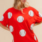 BiBi Sequin Baseball Drop Shoulder Short Sleeve T-Shirt - Brand BiBi