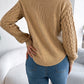 Asymmetric Hem Round Neck Long Sleeve Sweater