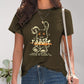 Rabbit Graphic Round Neck Short Sleeve T-Shirt