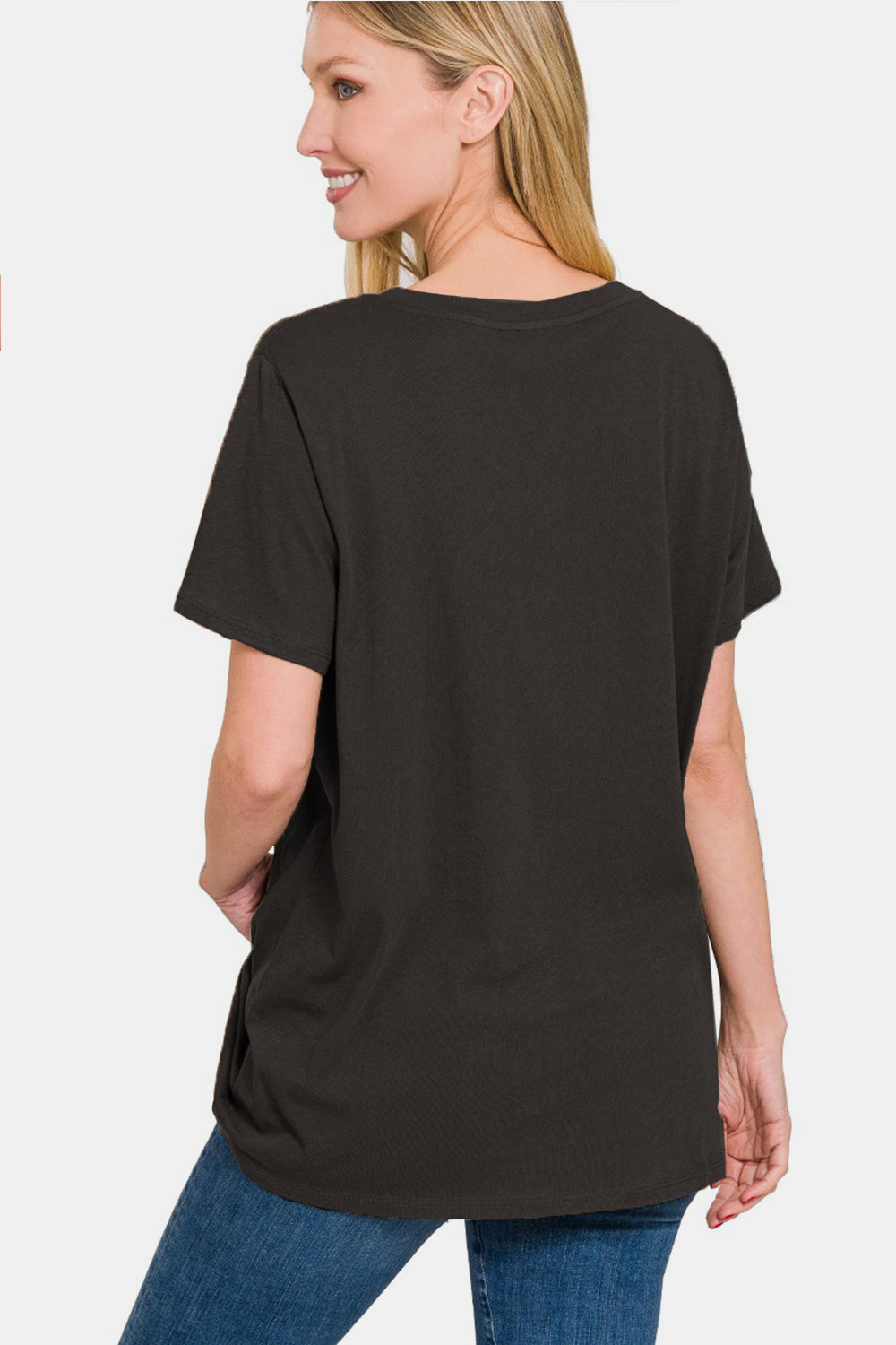 Zenana Full Size V-Neck Short Sleeve T-Shirt *