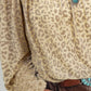 Leopard Off-Shoulder Long Sleeve Blouse