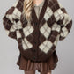 Plaid V-Neck Button Up Cardigan