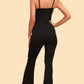 Spliced Mesh Spaghetti Strap Jumpsuit