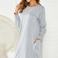 Pocketed Round Neck Long Sleeve Dress