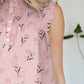 Frill Printed Mock Neck Top